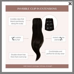 Bombay Invisible Clip-In Extensions - Off Black 1B